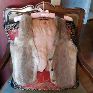 Hugo Boss genuine fur and leather vest